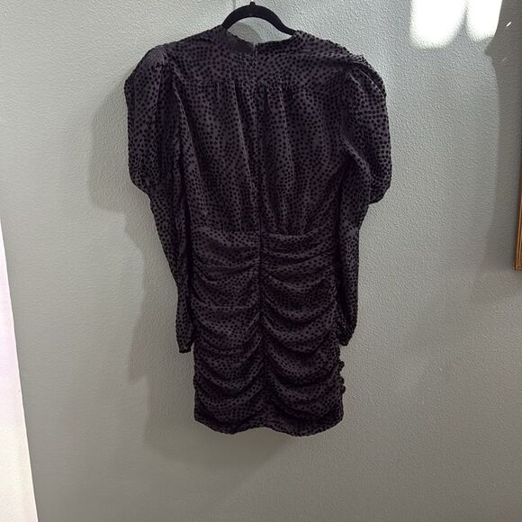 Revolve Bardot Spot Velour Mini Dress in Black Sz M - Picture 5 of 10